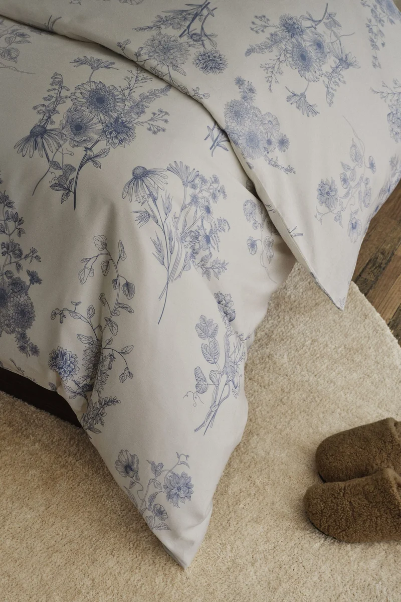 اتش اند ام طقم غطاء لحاف مفرد من قطن الساتين